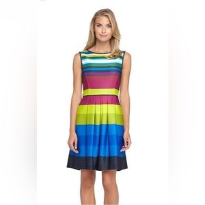 Tahari ASL Striped Scuba Fit and Flare Dress - Size 8